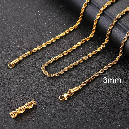 Vnox Cuban Chain Necklace for Men Women,Basic Punk Stainless Steel Curb Link Chain Chokers,Vintage Gold Color Solid Metal Col
