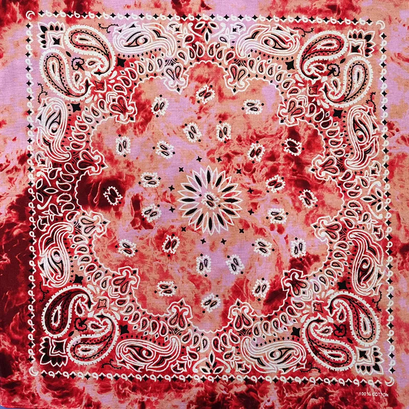 New Fashion Hip Hop 100% Cotton Bandana Square Scarf 55cm*55cm Black Red Paisley Headband Printed For Women/Men/Boys/Girls - 