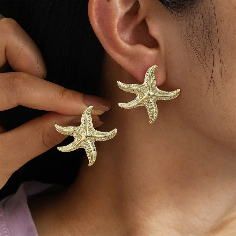 Vintage Metal Shell Stud Earrings for Women Trendy Accessories Personalization Jewelry Earrings Daily Wear Creative Jewelry G