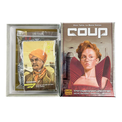 Boards and Cards | Coup | Card Game | Ages 14+ | 2-6 Players | 15 Minute Playing Time