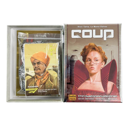 Boards and Cards | Coup | Card Game | Ages 14+ | 2-6 Players | 15 Minute Playing Time