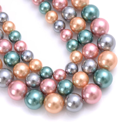 Natural Freshwater Shell Pearls Beads Round Loose Spacer Beads for Jewelry Making DIY Bracelet Necklace Accessories 4 6 8 10m