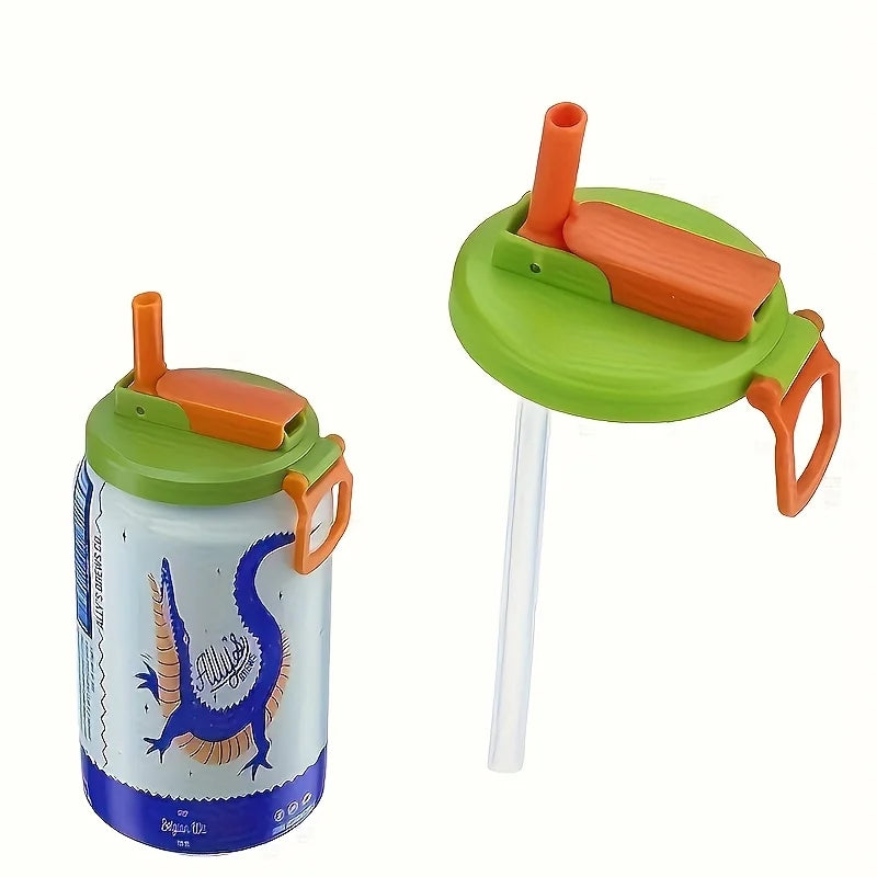 Reusable Soft Drink Can Lid. Soda Drink Can Lid Can Be Used for Beverages, Juices, and Soft Drinks, and Comes with A Straw - 