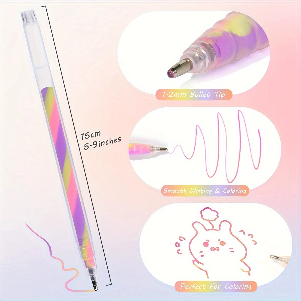 6pcs Glitter Gel Highlighter Pens Set - 1.2mm Vibrant Colors, Smooth Writing, Perfect for Journals, DIY Crafts, Greeting Card
