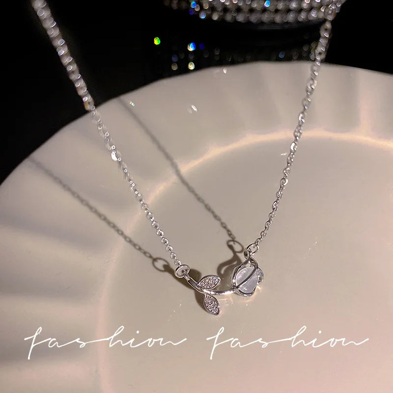 Y2K Crystal Bow Angel Wings Heart Pendant Necklace For Women Sweet Cool Girl Clavicle Chain Trendy Aesthetic Jewelry Accessor