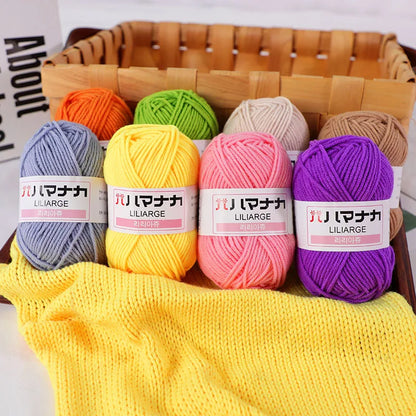 DIY Baby Milk Sweet Soft Cotton Knitting Wool Yarn Thick Fiber Velvet Yarn Hand Knitting Wool Crochet Yarn for DIY Sweater