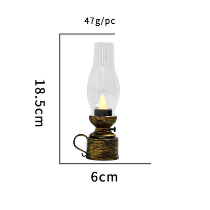Vintage Lantern Retro Design LED Hanging Oil Lamp Battery Operated Decorative for Home Holiday Christmas Gifts Home Decor