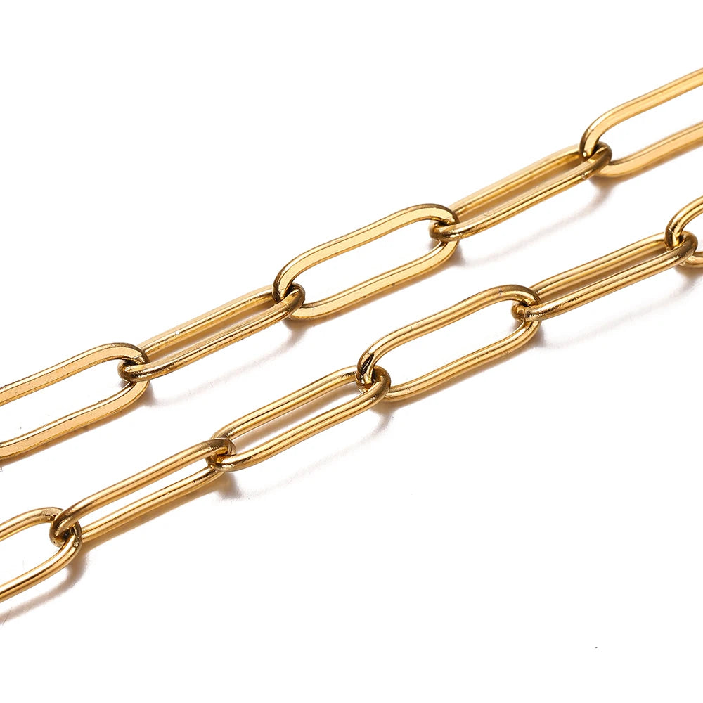 1M 3/4mm Stainless Steel Chain No Fade Cable Gold Chains for Necklace Bracelet Anklet DIY Jewelry Making Components