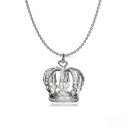 Elegant Crown Pendant Necklace Large Clavicle Chain Sweater Chain Fashion Jewelry Accessory Multiple Colors for Women Girls G