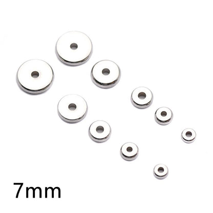 20/50PCs 304 Stainless Steel Flat Round Spacer Beads Separators Beads For Jewelry Making Metal Gold/Silver Color Diy Accessor