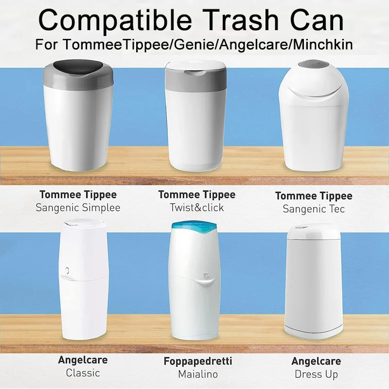 Multi-Colour Diaper Pails Refills For Tommee Tippee Sangenic Simplee or Twist&click For Angelcare For Genie For Munchkin Pail