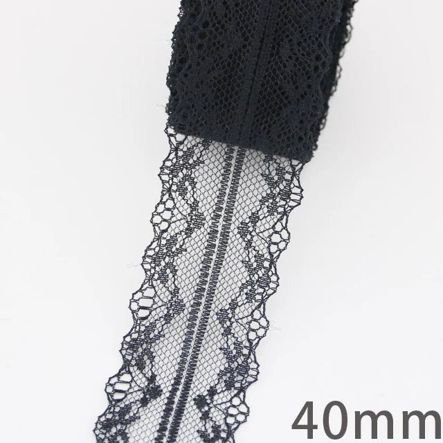 (10 yards/roll) Black lace fabric ribbon Webbing Decoration Lovely gift packing Material - 19