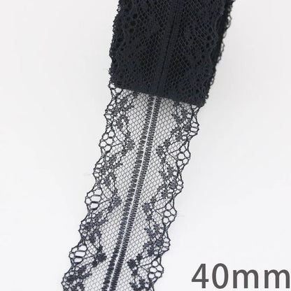 (10 yards/roll) Black lace fabric ribbon Webbing Decoration Lovely gift packing Material - 19