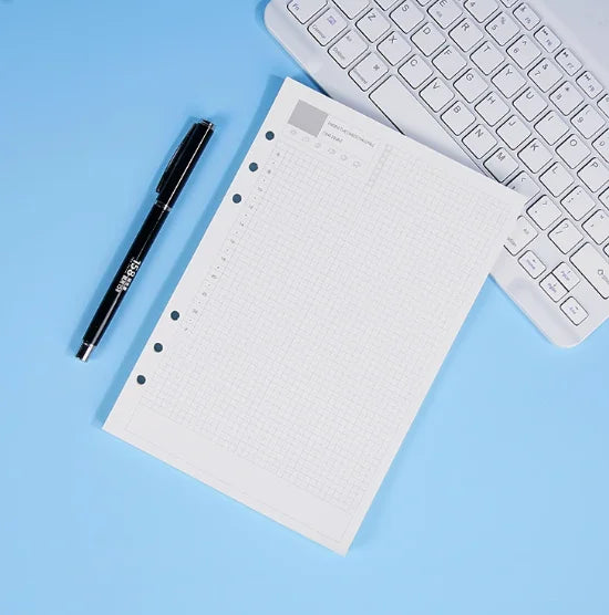 45 Sheets A5 A6 A7 Loose Leaf Notebook Refill Spiral Binder Inner Page Line Blank craft Grid Inside Paper Stationery - A6 DAI