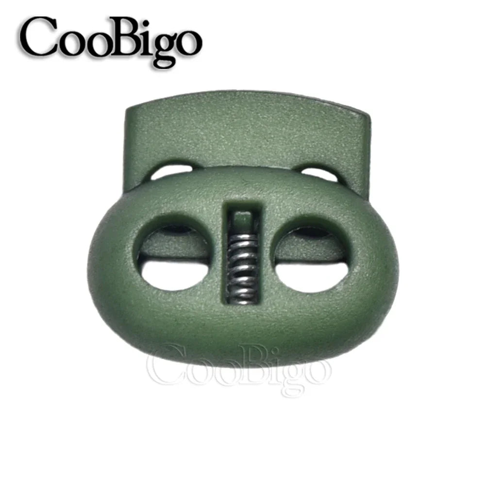 12pcs Plastic Stopper Cord Lock Bean Toggle Clip Apparel Shoelace Sportswear Rope Paracord Lanyard Accessories Colorful 5mm H