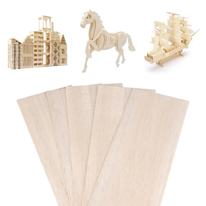 5 pcs Balsa Wood Sheets ply 80/90/100mm long 100mm wide 0.75/1/1.5/2/2.5/3/4/5/6/7/8/9/10mm thick for Craft DIY Project