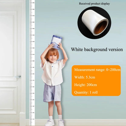 Transparent/White Height Scale Wall Sticker 2 Meter Height Bedroom Background Home Decals Kids Room Decoration Removable Mura