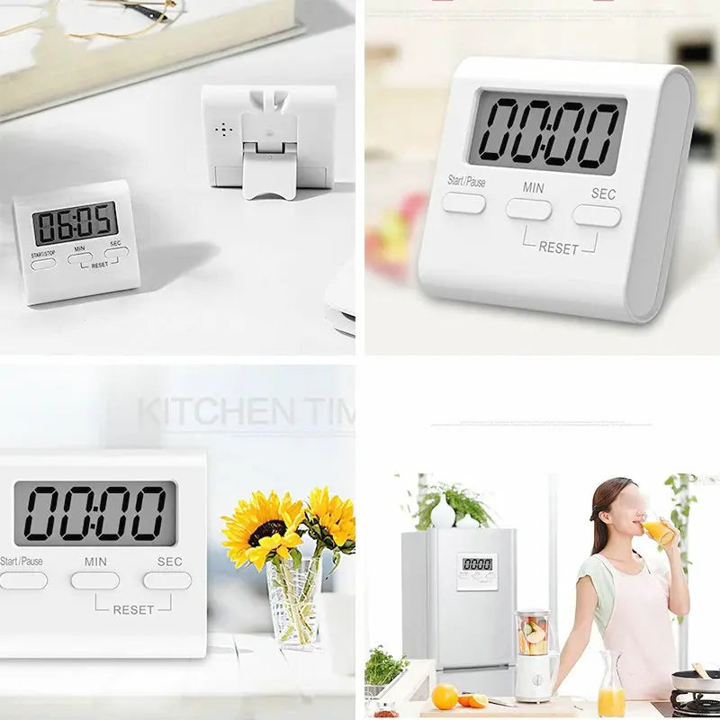 Digital Kitchen Timer Cooking Timer LCD Digital Manual Countdown Timer Mechanical Digital Kitchen Timer Magnetic Kitchen Gadg