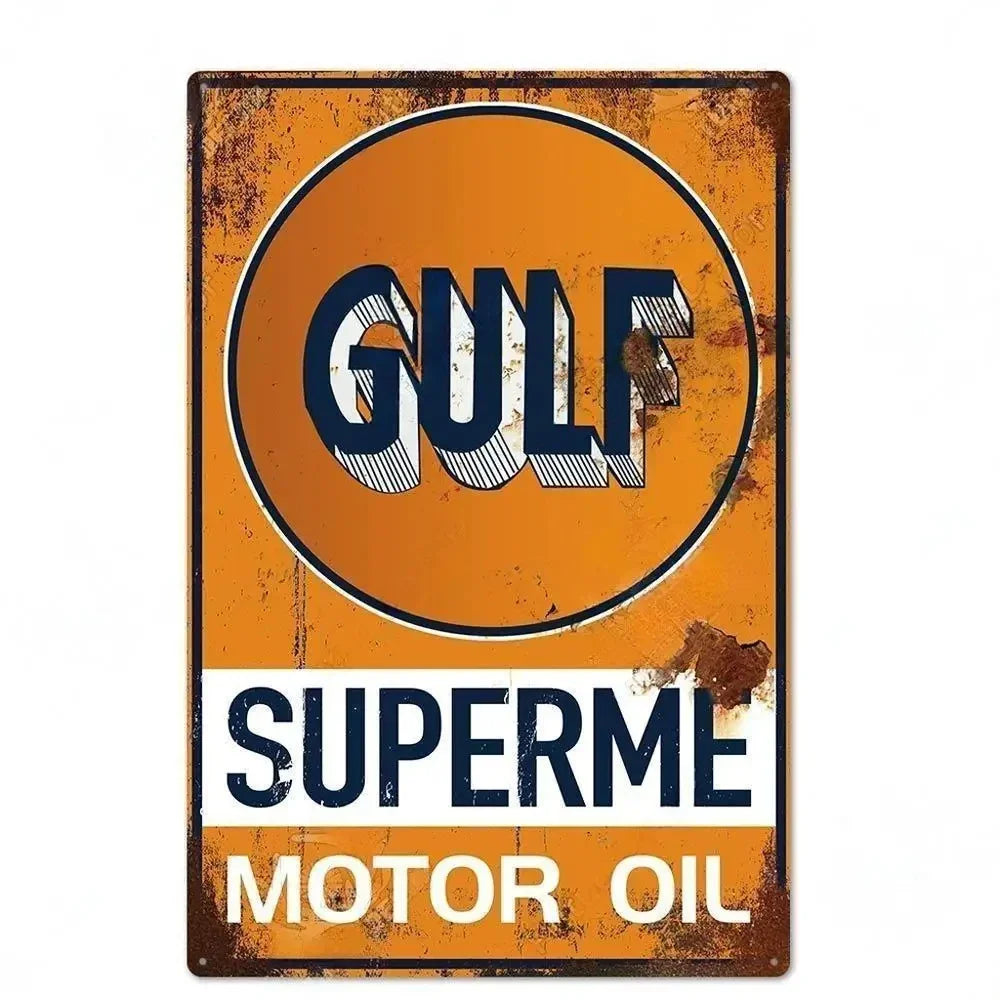 Engine Oil Vintage Signs Poster Metal Sign Decorative Plaque for Garage Gas Station Man Cave Club Bar Home Room Wall Decor - 