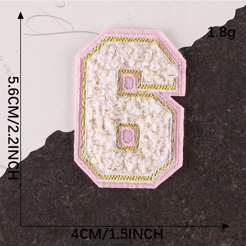 Pink Letters Towel Embroidered Iron On Sew On Patch Applique Diy Name Badges Alphabet Patches For Clothing Bag Accessories - 