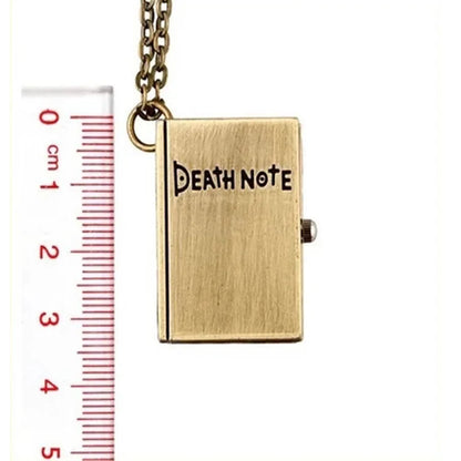 Japanese Anime Antique Necklace Chain Clock Pendant Death Note Book Quartz Pocket Watch for Men Women - Brown
