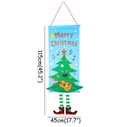 Merry Christmas Hanging Flag Porch Door Banner Santa Claus Snowman for Home Ornaments Door Decoration Supplies New Year Decor