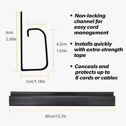 Channel Desk Cable Organizer Cable Management Accessories White Cable Protecter No Drilling Under Desk Management Tray
