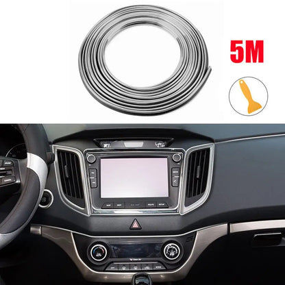 Car Interior Decoration Line Trim Door Center Console Gap Instrument Panel Decorative Line Chrome Glitter Modification Suppli