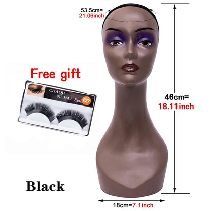 Manikin Wig Display Stand Female Mannequin Pvc Realistic Mannequin Head Bust For Wigs Display Making Styling Hats,Sunglasses 