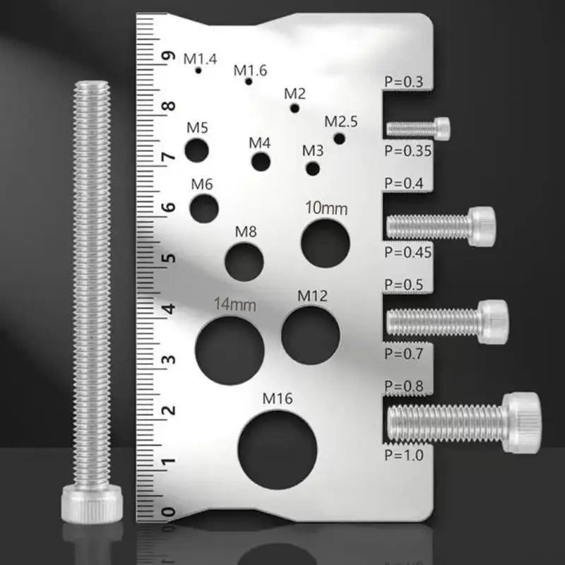 Screw Thread Pitch Gauge Ruler Measuring Tool Bolt Nut Metric Machining Threads Screw Cutting Gauge Angle Model Measuring
