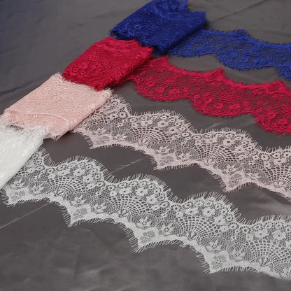 14 colors (3 yards / roll) Embroidered Lace Net Ribbon Fabric Trim DIY Sewing Handmade Craft Materials