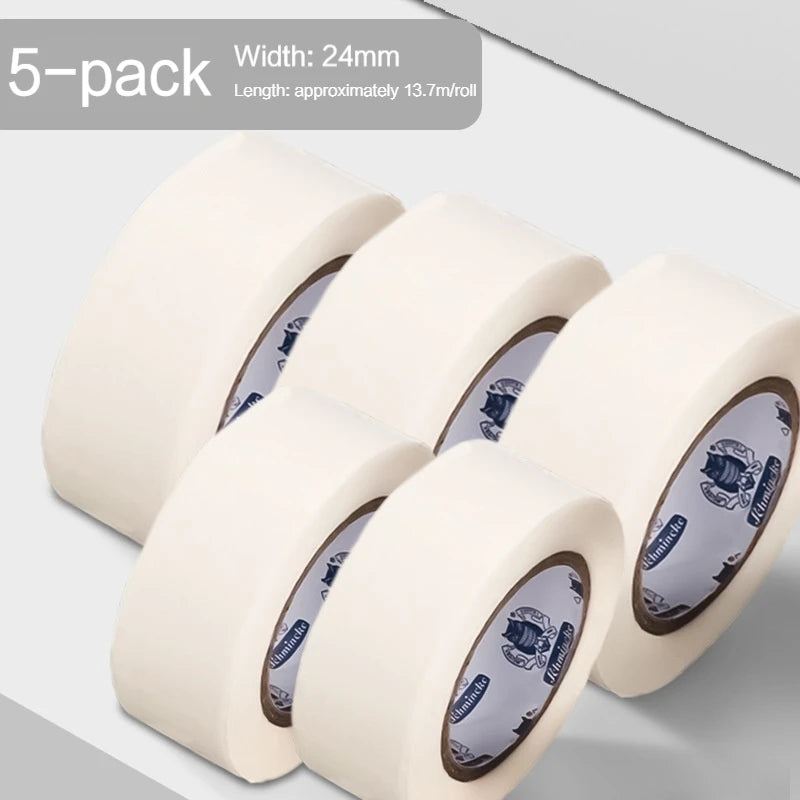 Watercolor Masking Washi Tape for Oil Painting Sketch Artist Paper Fixation Textured Paper Art Supplies 12/24/30mm - 5pcs 24m