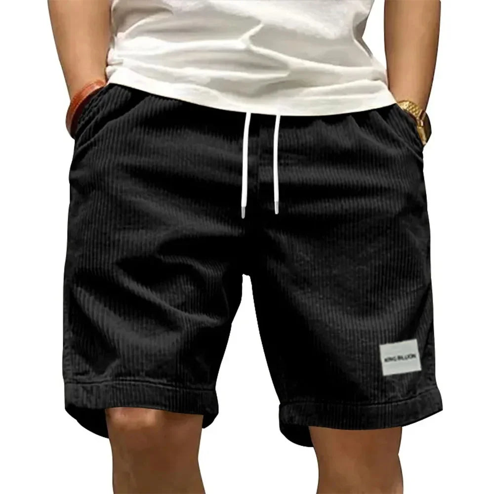 Vintage Cargo Shorts Men's Summer Trendy Retro Corduroy Short Pants Men's Casual Solid Color Shorts Sports Breathable Sweatpa