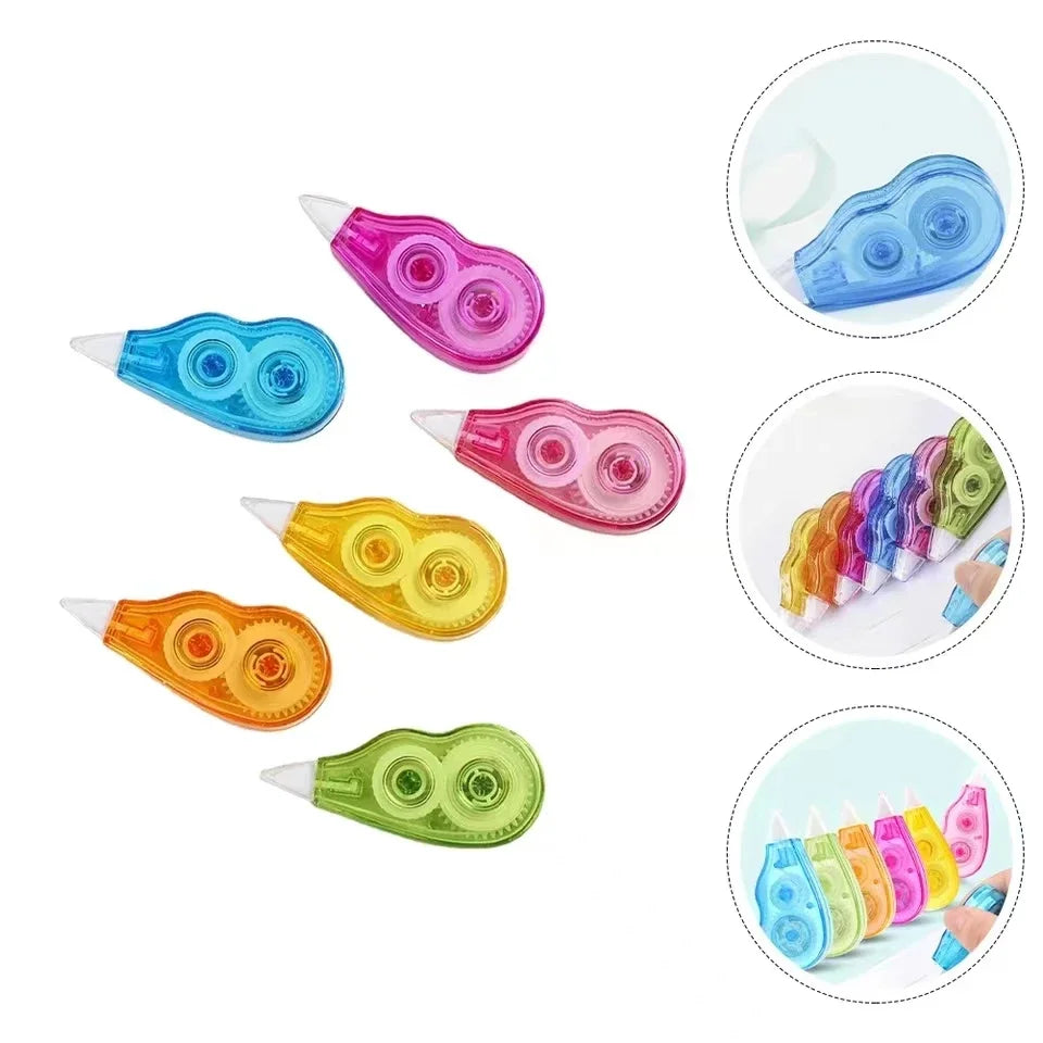 6pc Set Correction Tape Kawaii Mechanical Cute Design Correction Tape - Perfect for Decorating Diaries and School Supplies