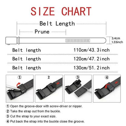 Men's Belt 110cm 120cm 130cm Luxury Belt, Black Men's Automatic Buckle Jeans Men's Belt Suit Belt