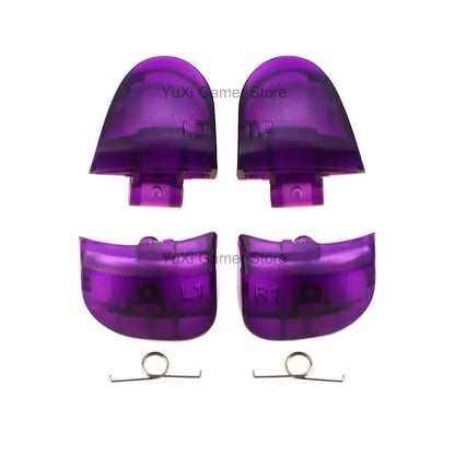 YuXi L1 R1 L2 R2 Trigger Buttons Replacement for PS5 BDM-030 V3.0 Controller Button Set With Springs - Clear Purple