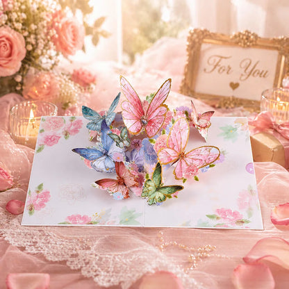 3D Pop Up Flower Greeting Cards Wedding Card Anniversary Thanksgiving Valentines Day Birthday Gift Thank You Card Handmade Ca