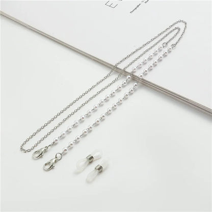 Fashion Reading Glasses Chain Pearl Flower Glasses Hanging Rope Anti-Lost Eyewear Mask Lanyard Women Sunglasses Glasses Chain