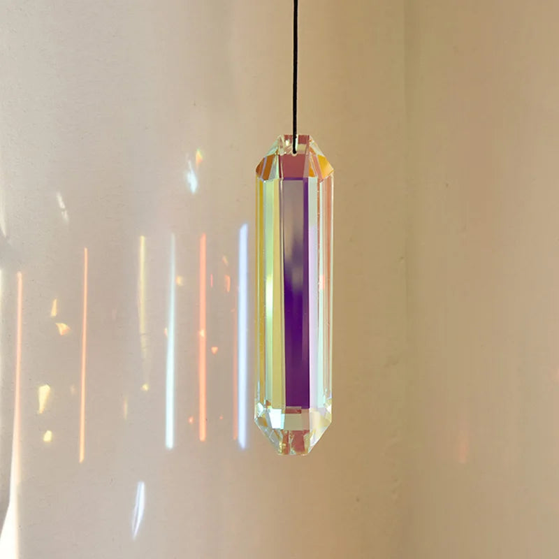 Sun Catcher Prism, Colorful Hexagonal Hanging Sun Catcher, Rainbow Catcher for Window, Room, Chandelier, Garden Home Decorati