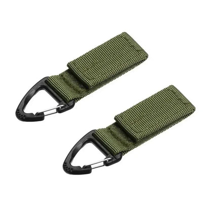 1/2/3Pcs Tactical Hanging Key Hook Clip Clamp Buckle Nylon Webbing Molle Belt Carabiner Outdoor Strap Climbing Accessories - 