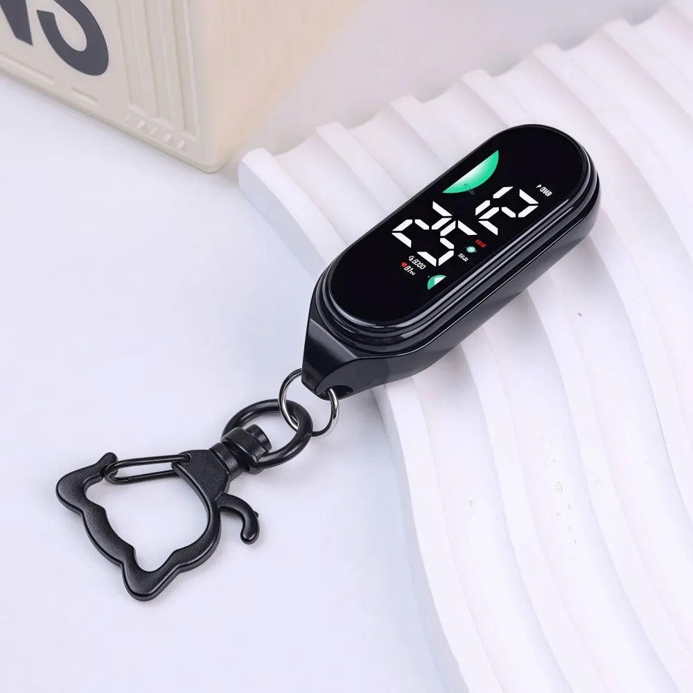 LED Electronic Hanging Watch Portable Waterproof Pocket Watch Digital Display Carabiner Luminous Pocket Watch Kids Adults