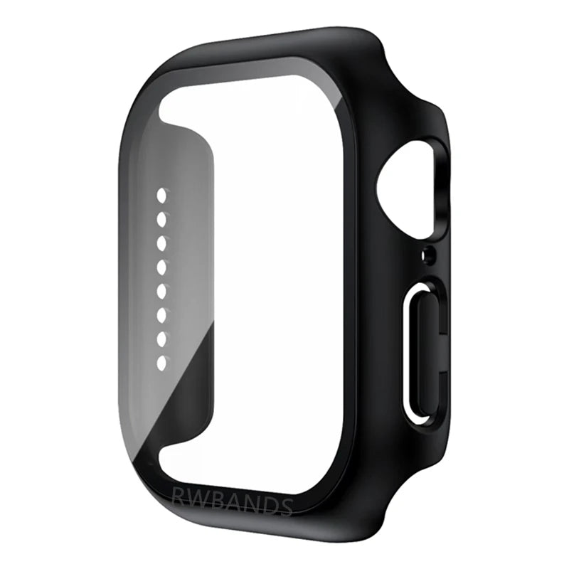Glass+Cover For Apple Watch case 44mm 40mm 41 42 45 mm 49mm 46mm Screen Protector iWatch series Ultra 10 9 8 7 6 SE 5 Accesso
