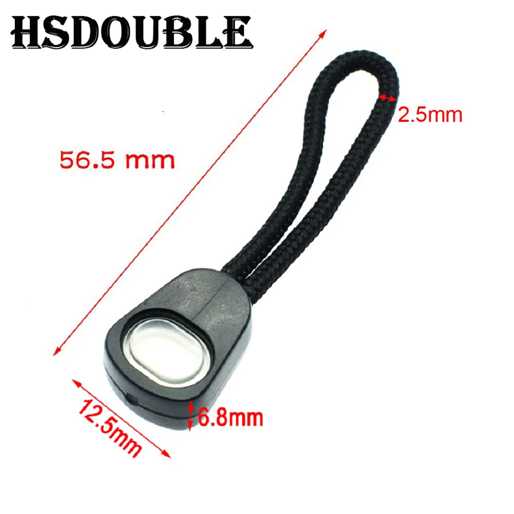 10 Pcs/Pack Zipper Pulls Cord Ends Strap Lariat Black For Apparel Accessories - C0101