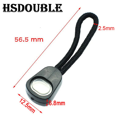 10 Pcs/Pack Zipper Pulls Cord Ends Strap Lariat Black For Apparel Accessories - C0101