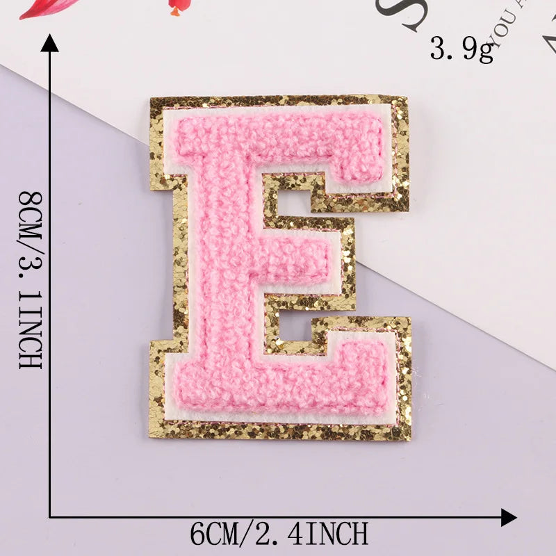 8CM Patch Letters for Clothes Alphabet Sticky Letter Clothing Bags Jacket Iron on Letter Emblems Chenille Patches for DIY MC0