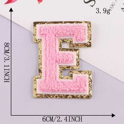 8CM Patch Letters for Clothes Alphabet Sticky Letter Clothing Bags Jacket Iron on Letter Emblems Chenille Patches for DIY MC0