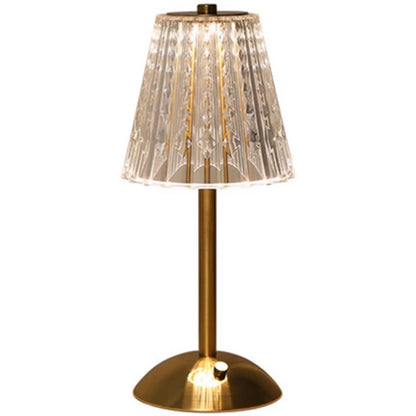 Table lamp bedroom, bedside lamp light luxury diamond crystal lamp high-end atmosphere lamp charging touch small night lamp -