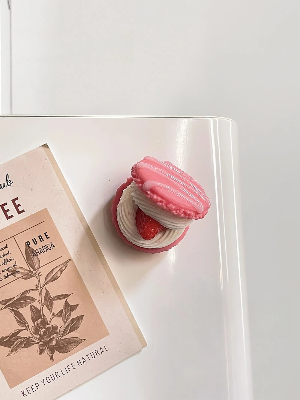 3D Macaron Dessert Refrigerator Magnetic Resin Decorative Stickers Message Magnetic Stickers Home Decor Moving Gifts - Pink S