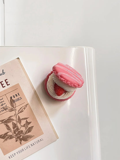 3D Macaron Dessert Refrigerator Magnetic Resin Decorative Stickers Message Magnetic Stickers Home Decor Moving Gifts - Pink S