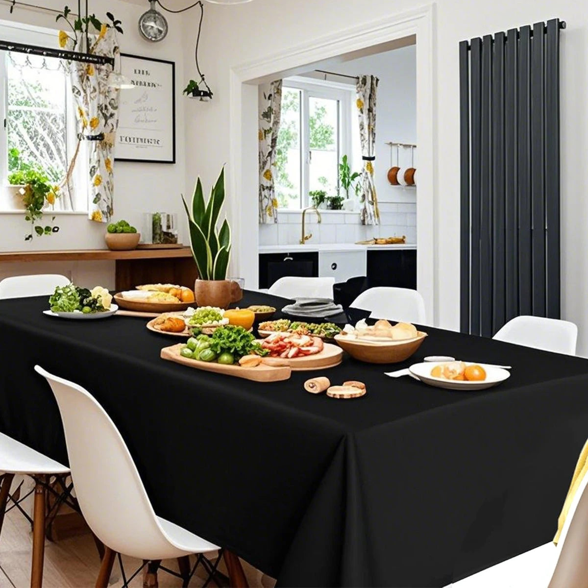183×137cm Black Table Cover Disposable Plastic Tablecloth for Wedding Decoration Birthday Party Supplies Table Decor